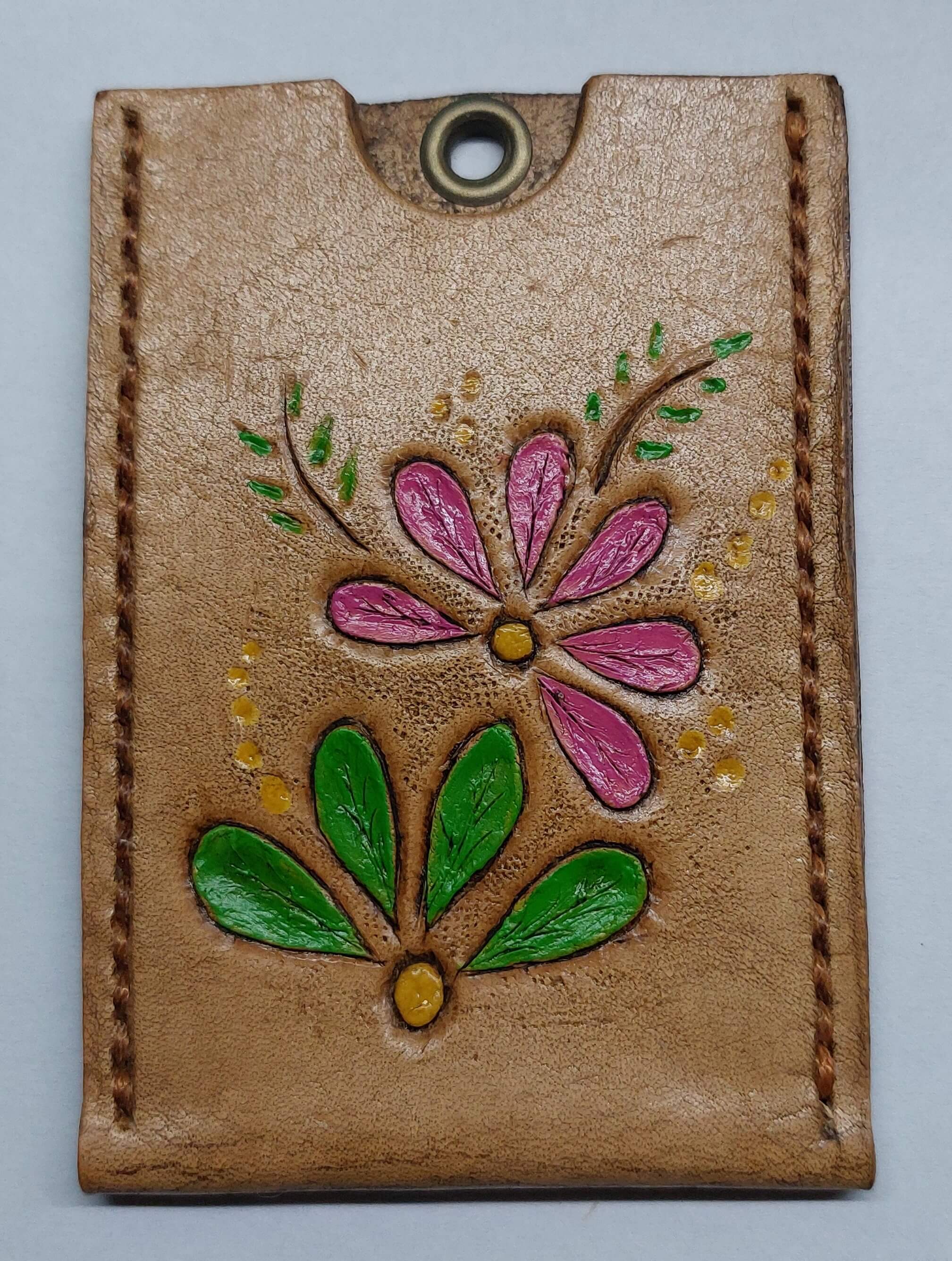 Porta tarjeta SUBE de cuero artesanal